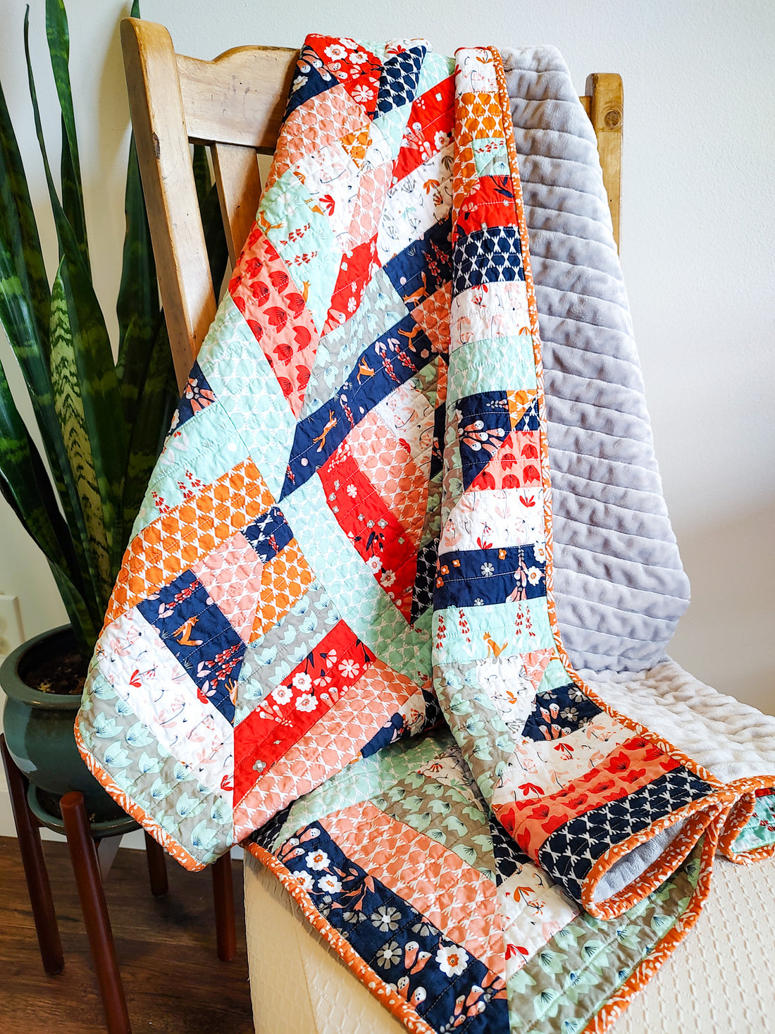 Foxglove baby quilt