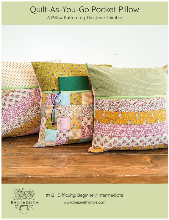 Quilt-as-you-go Pocket Pillow PDF pattern