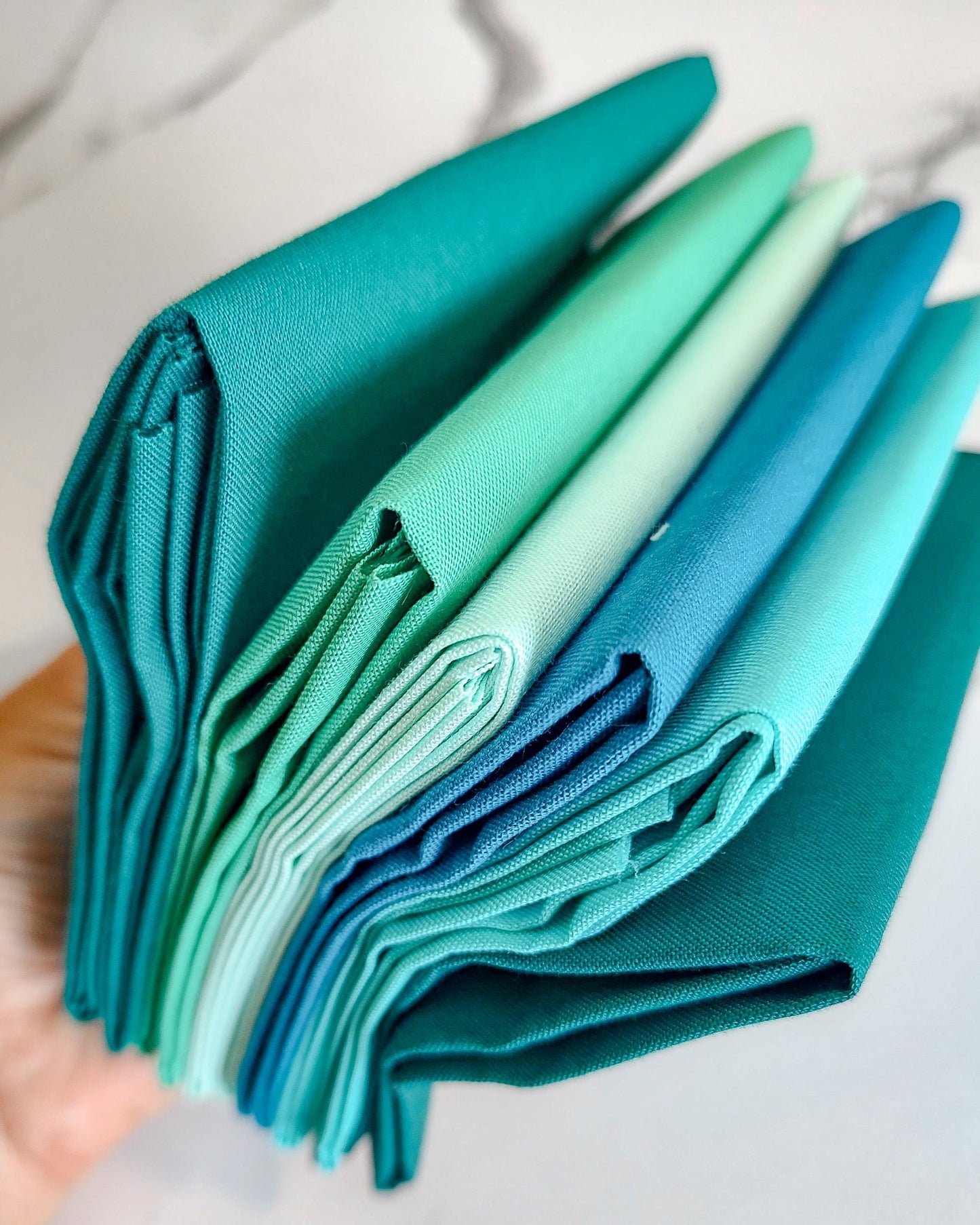 Sea Glass Curated Fat Quarter Bundle - Kona Solids