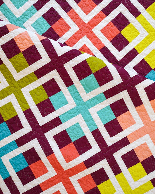 Blue Phlox - a bright scrappy version in Pure Solids