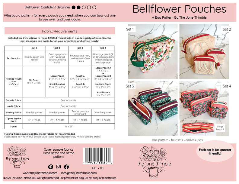 Bellflower Pouches Wholesale (Set of 6)
