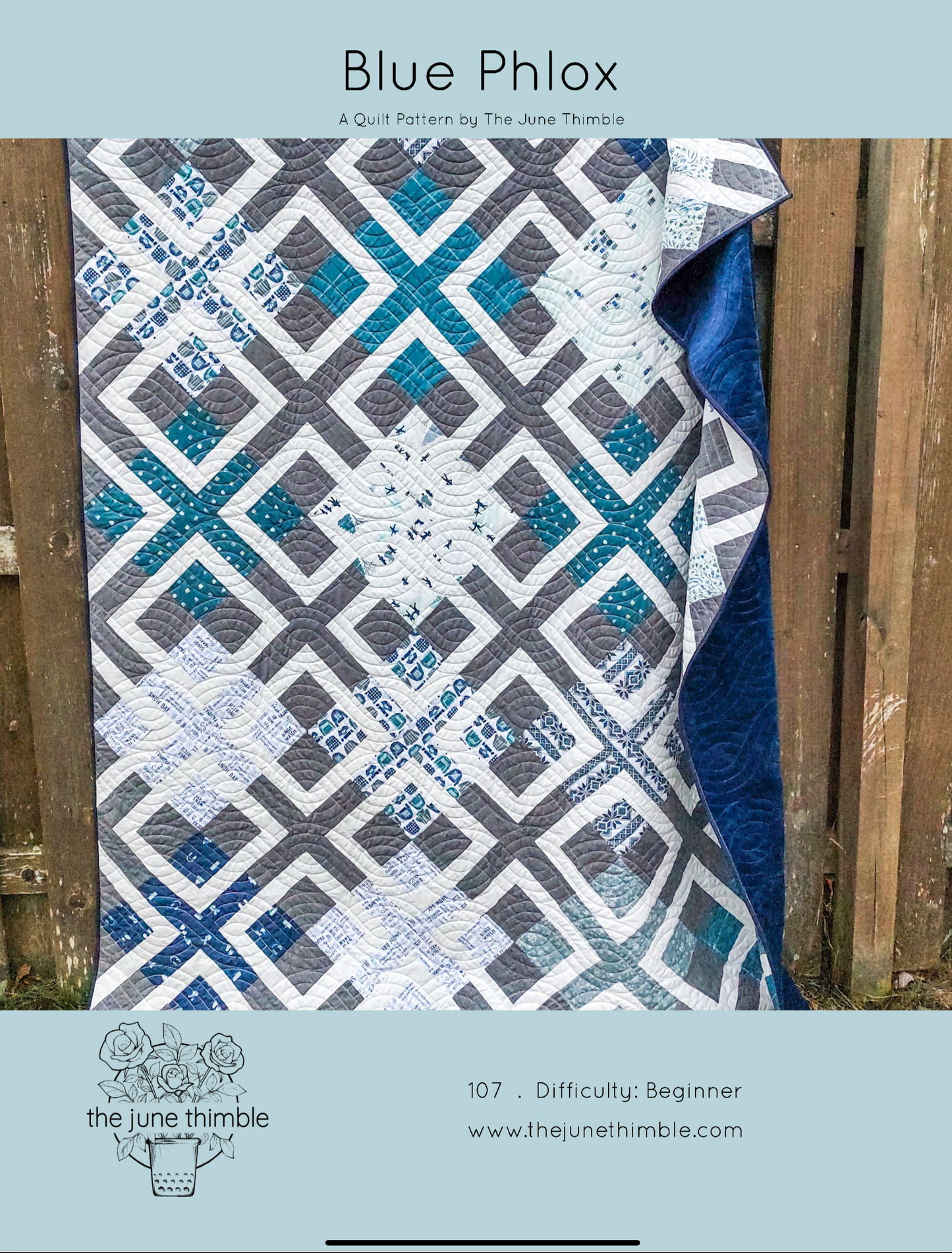 Blue Phlox PDF quilt pattern
