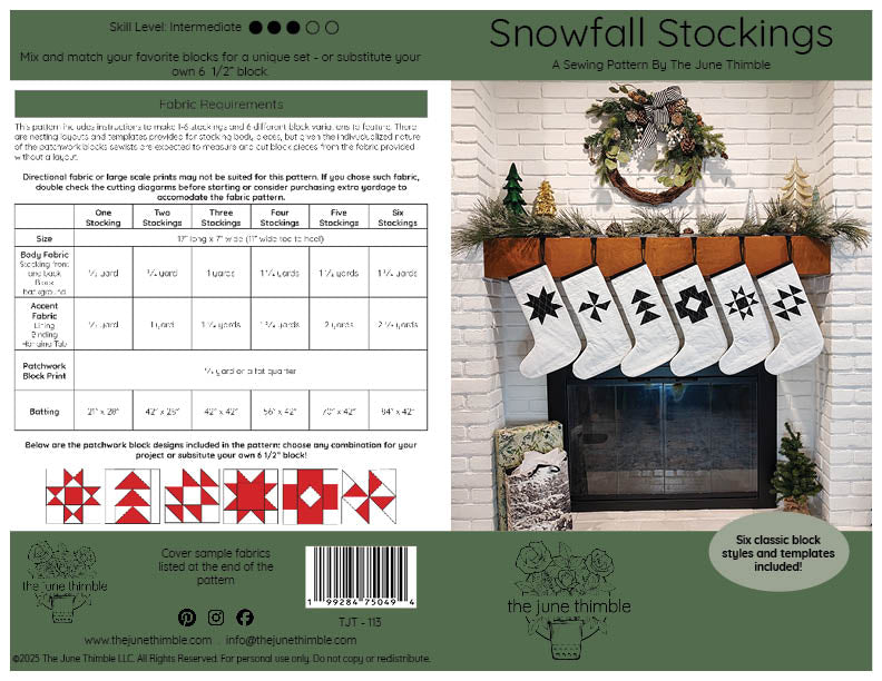Snowfall Stockings Wholesale (Set of 6)