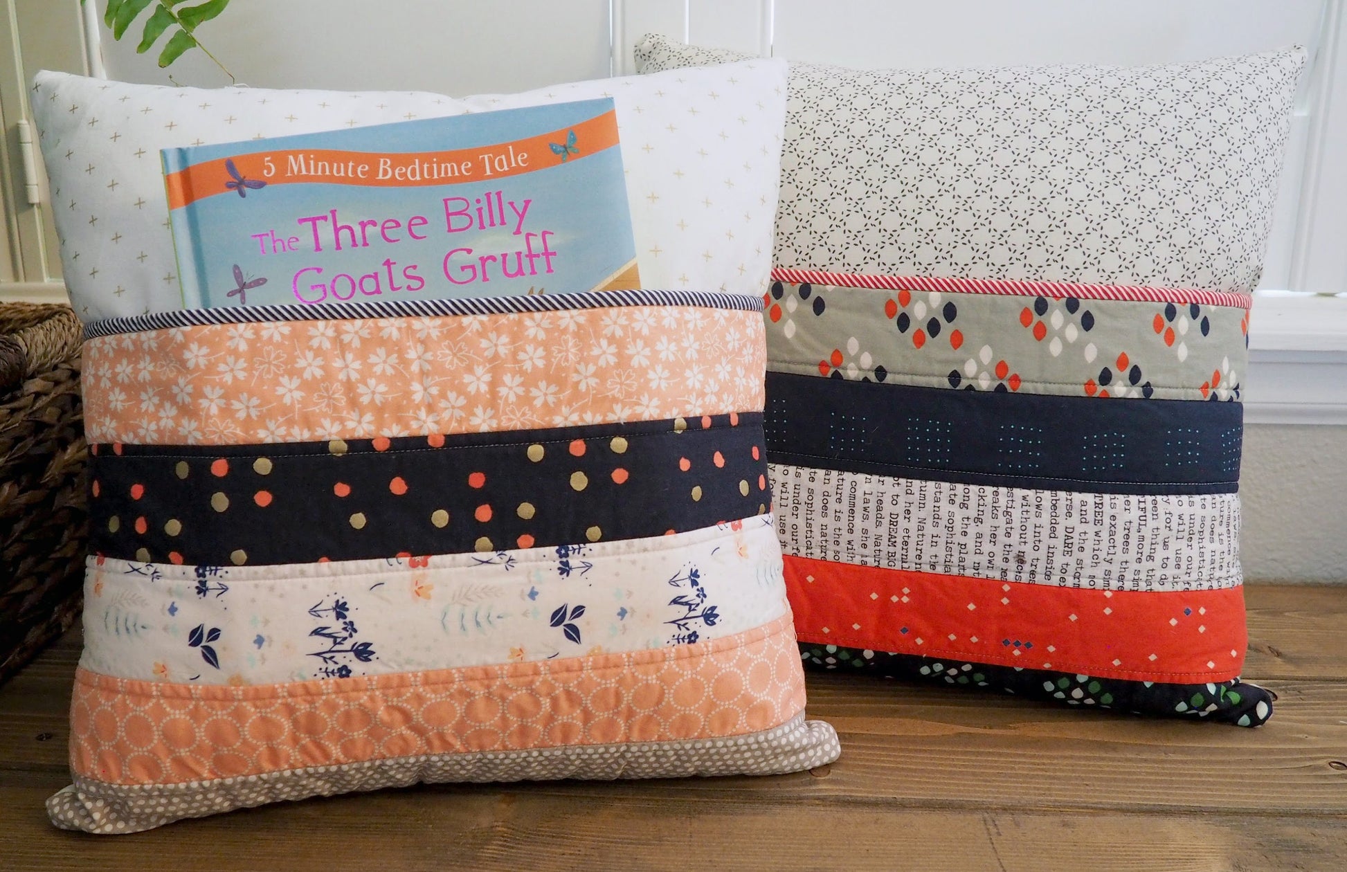 Quilt-as-you-go Pocket Pillow PAPER pattern