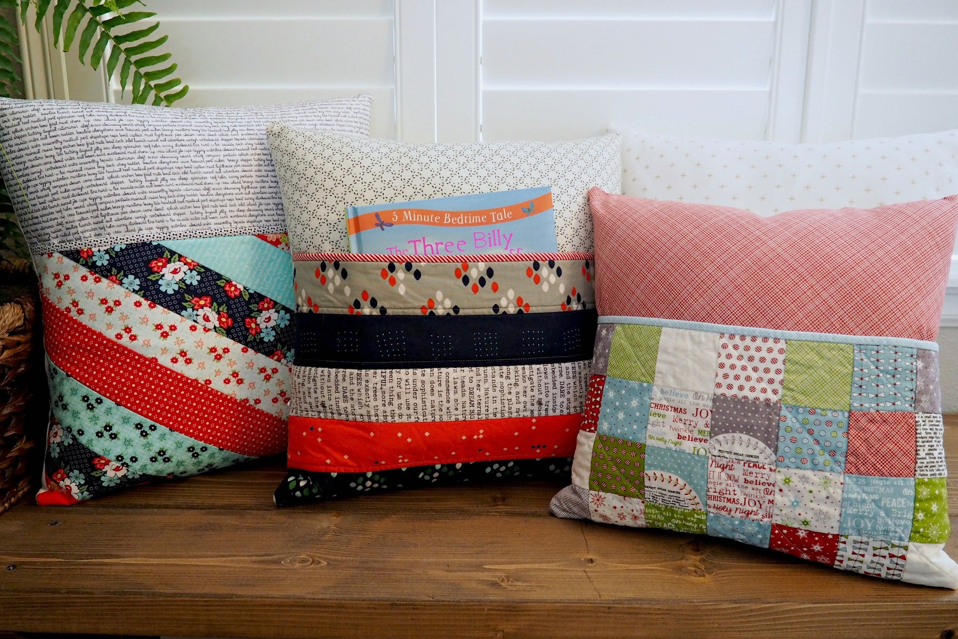 Quilt-as-you-go Pocket Pillow PAPER pattern