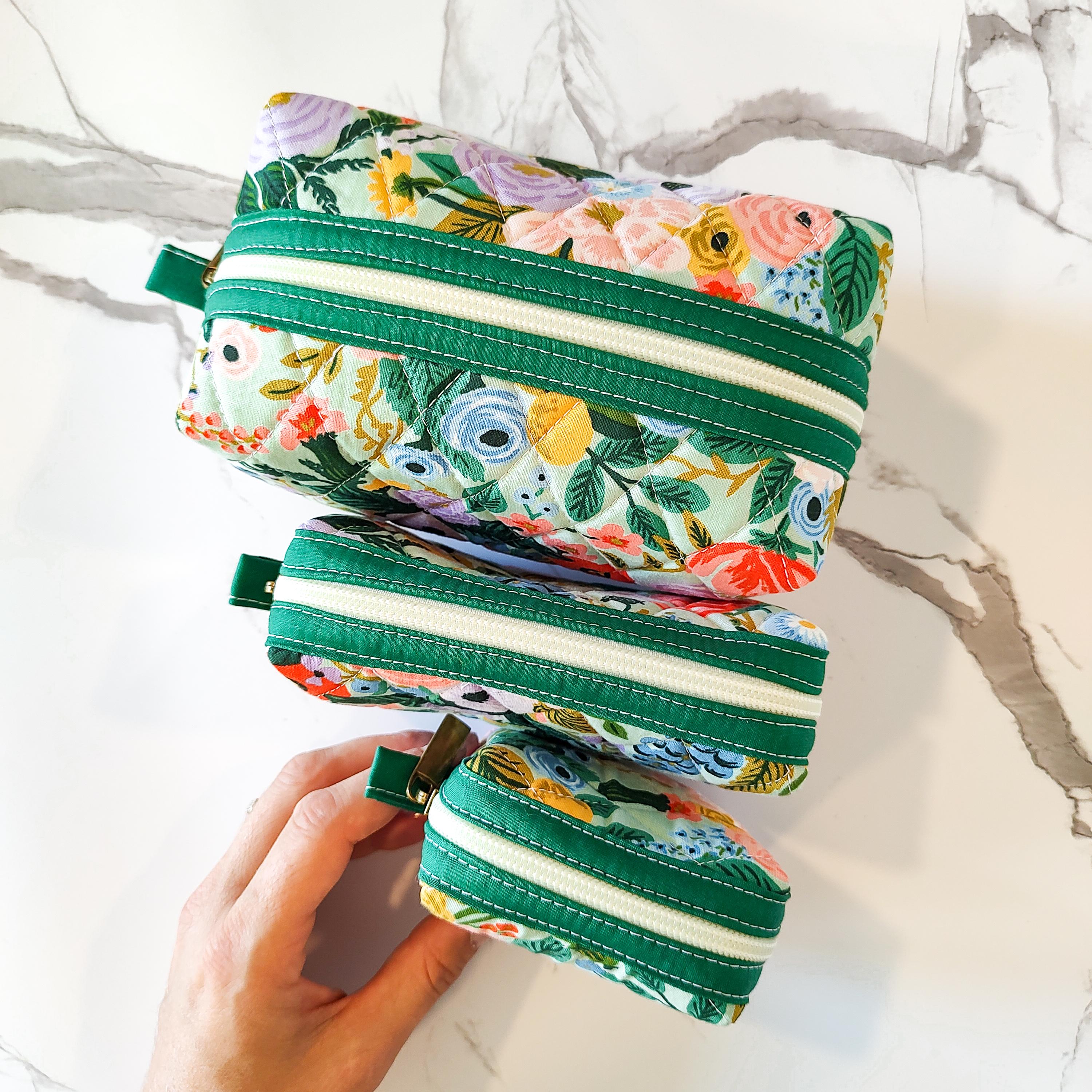 Bellflower Pouches - Quilted Nesting Pouch Set