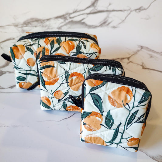 Bellflower Pouches - Quilted Nesting Pouch Set