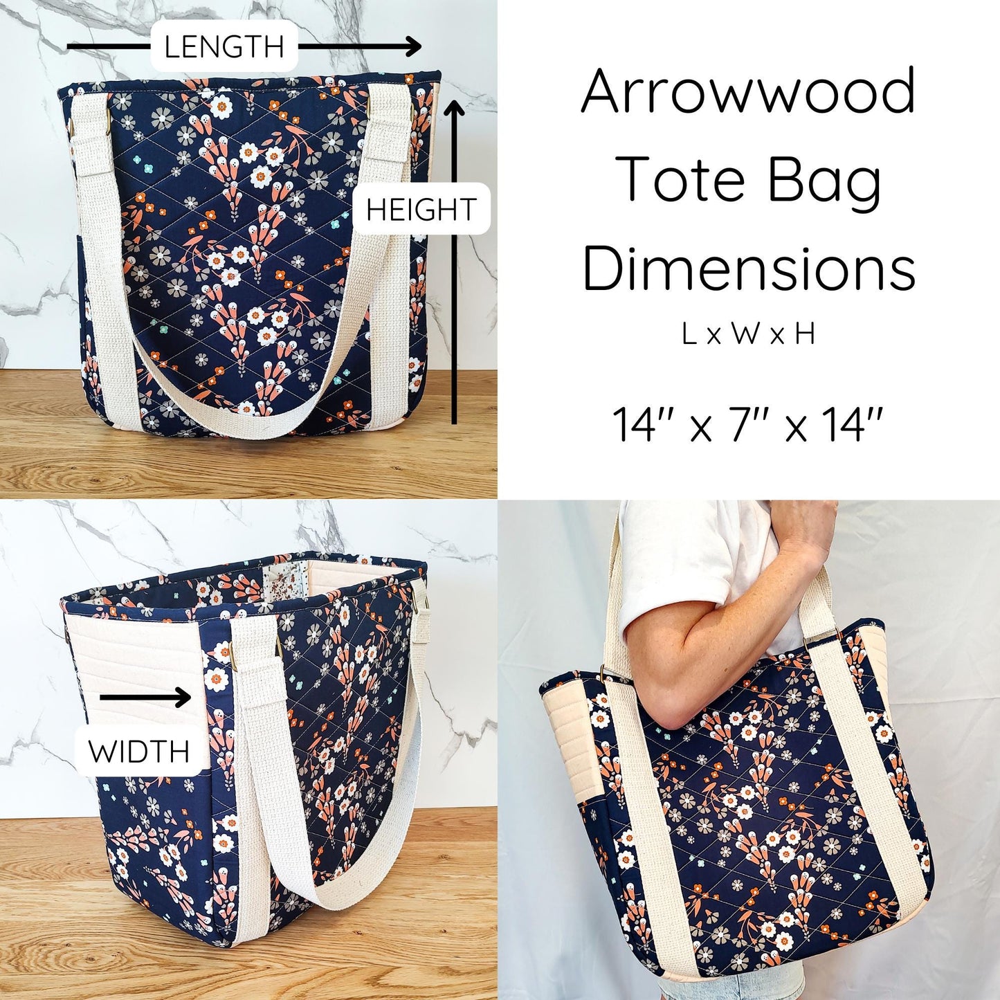 Arrowwood Quilted Tote Bag