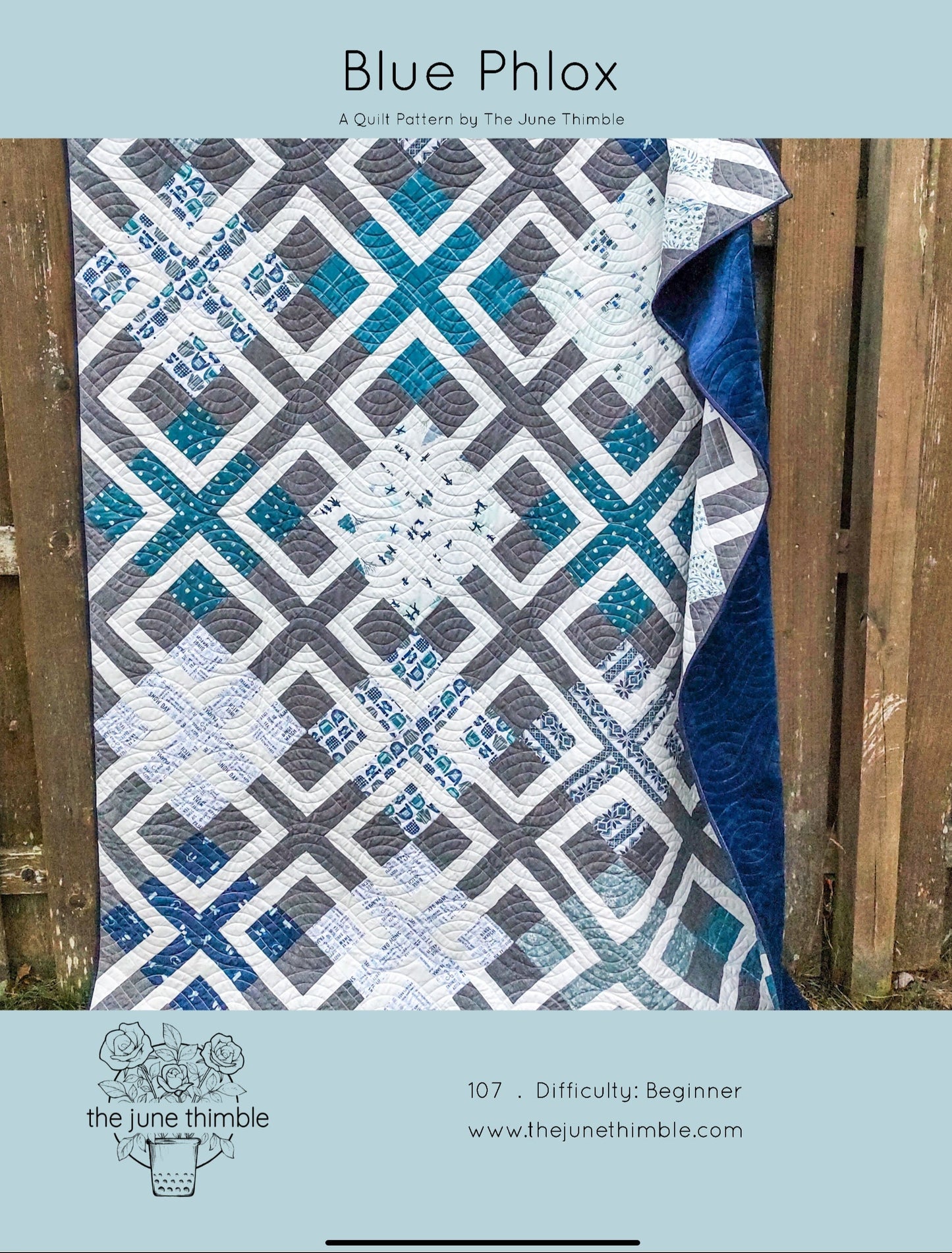 Blue Phlox PAPER quilt pattern