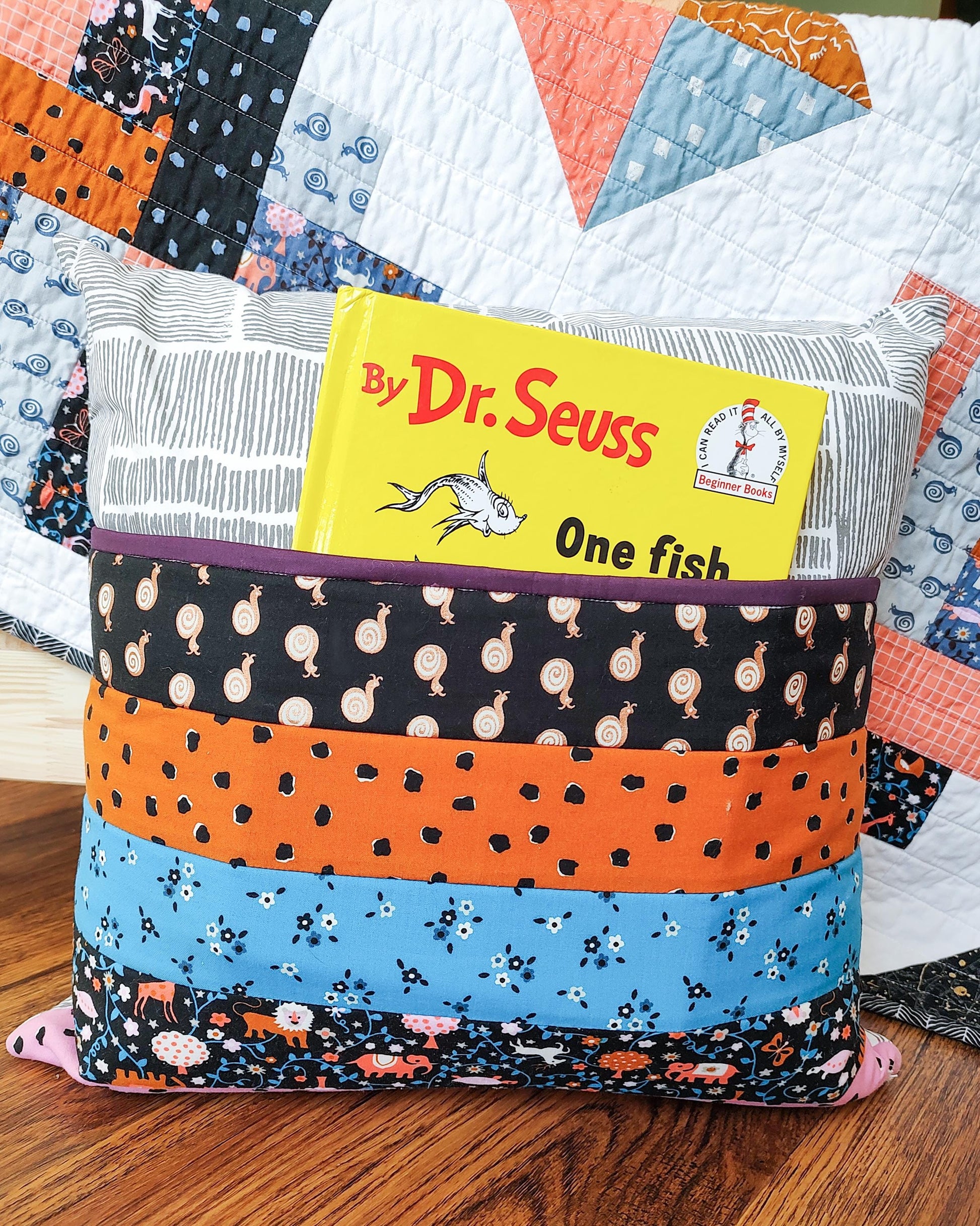 Quilt-as-you-go Pocket Pillow PAPER pattern